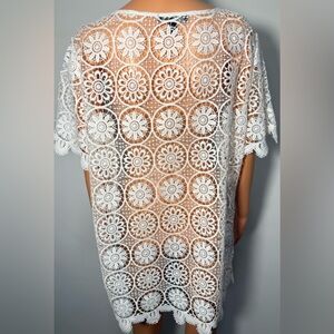 Banana Republic White Floral‎ Crochet Swim Cover-Up